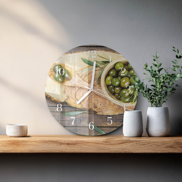 Horloge ronde Bois d'olivier