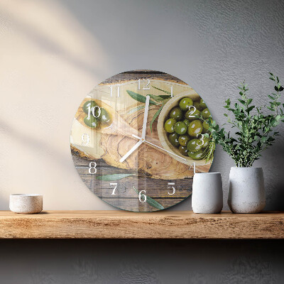 Horloge ronde Bois d'olivier