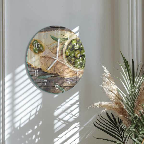 Horloge ronde Bois d'olivier