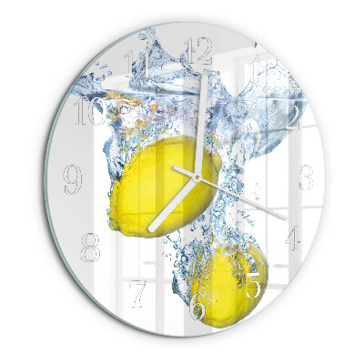 Horloge ronde Citrons dans l'eau