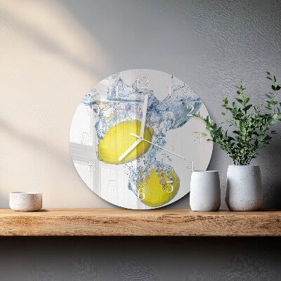 Horloge ronde Citrons dans l'eau