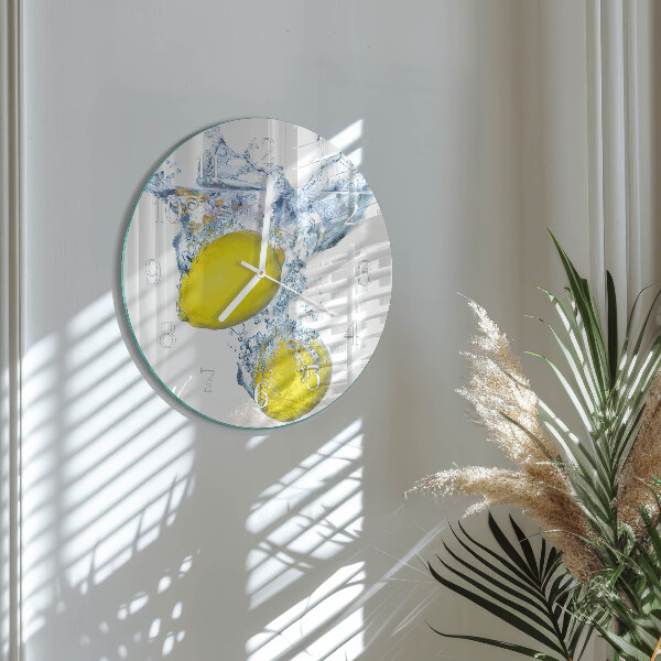 Horloge ronde Citrons dans l'eau