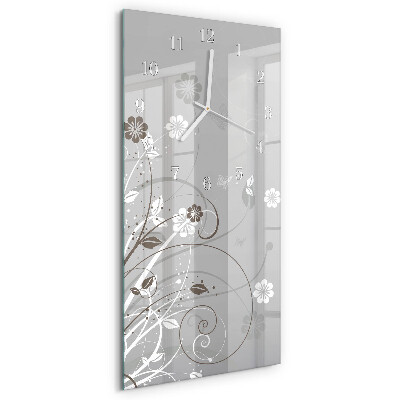 Horloge rectangulaire verticale Fleurs