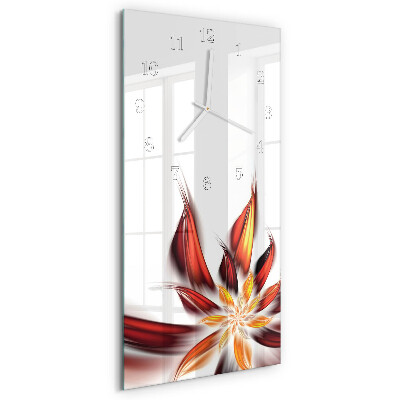 Horloge rectangulaire verticale Fleur