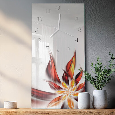 Horloge rectangulaire verticale Fleur