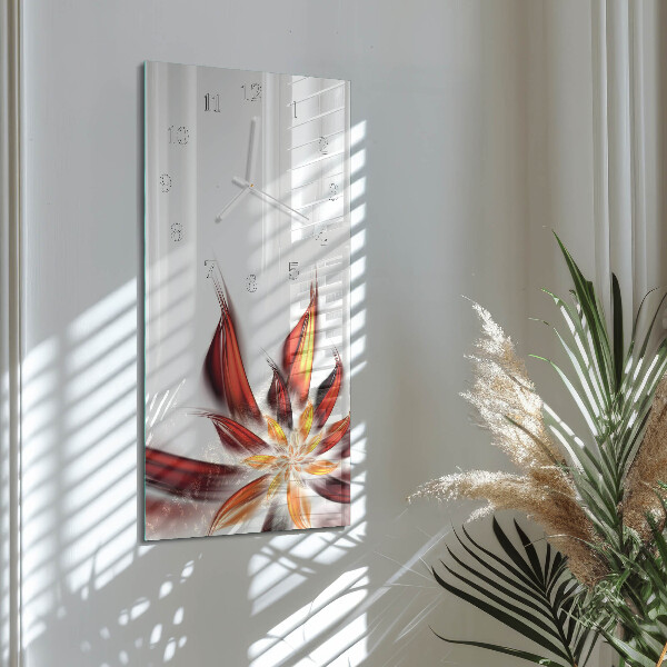 Horloge rectangulaire verticale Fleur
