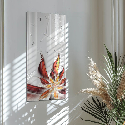 Horloge rectangulaire verticale Fleur