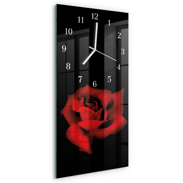 Horloge rectangulaire verticale Rose