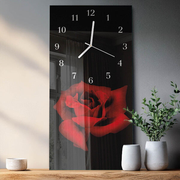 Horloge rectangulaire verticale Rose