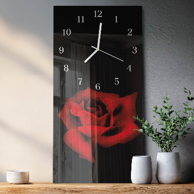 Horloge rectangulaire verticale Rose