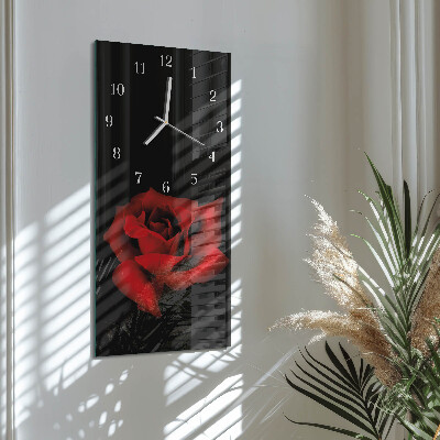 Horloge rectangulaire verticale Rose