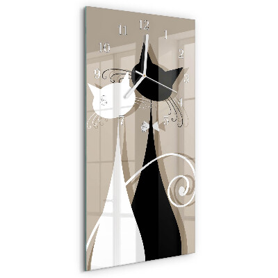 Horloge rectangulaire verticale Chats