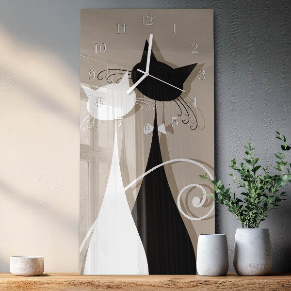 Horloge rectangulaire verticale Chats