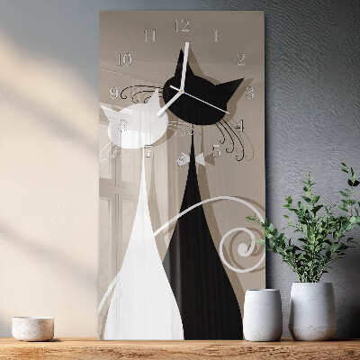 Horloge rectangulaire verticale Chats