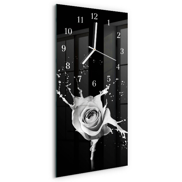Horloge rectangulaire verticale Rose