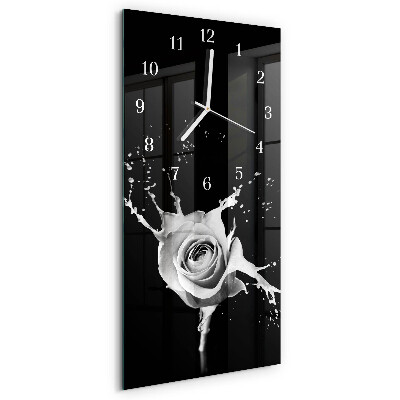 Horloge rectangulaire verticale Rose