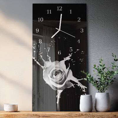 Horloge rectangulaire verticale Rose