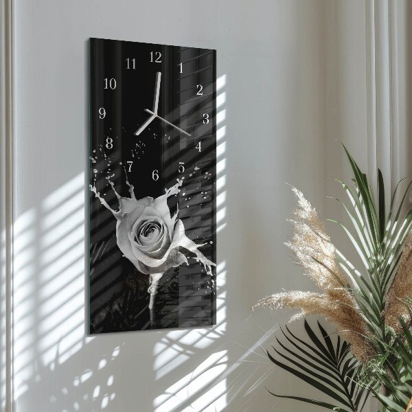Horloge rectangulaire verticale Rose