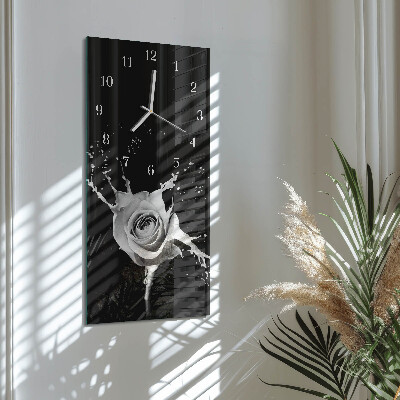 Horloge rectangulaire verticale Rose