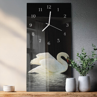 Horloge rectangulaire verticale Cygne