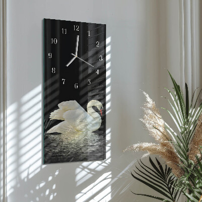 Horloge rectangulaire verticale Cygne