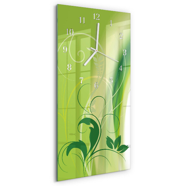 Horloge rectangulaire verticale Motif floral