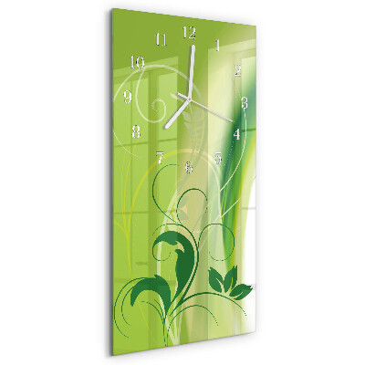 Horloge rectangulaire verticale Motif floral