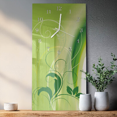 Horloge rectangulaire verticale Motif floral