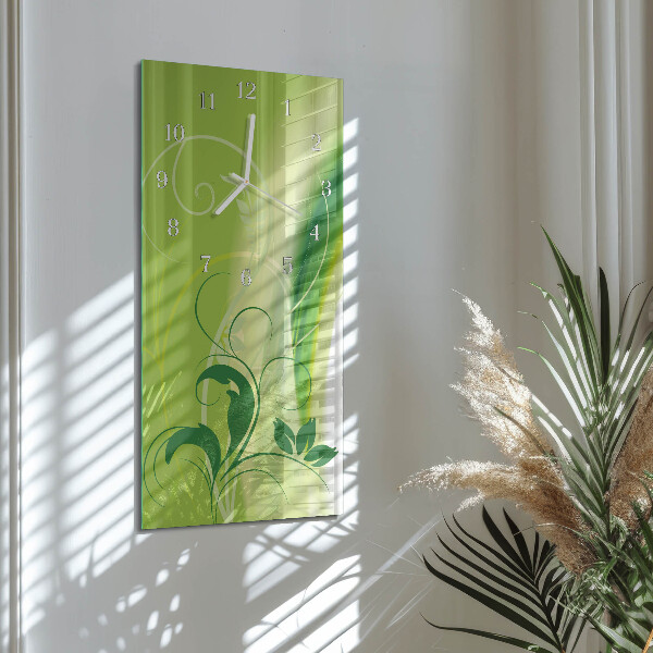 Horloge rectangulaire verticale Motif floral