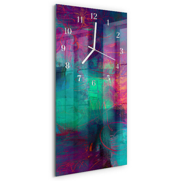 Horloge rectangulaire verticale Peinture colorée