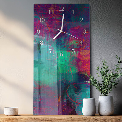 Horloge rectangulaire verticale Peinture colorée