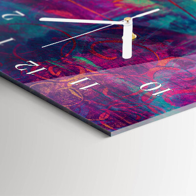 Horloge rectangulaire verticale Peinture colorée