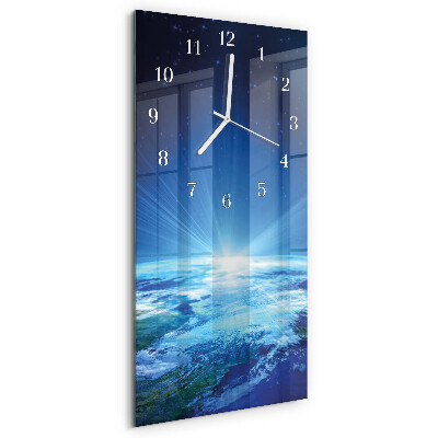 Horloge rectangulaire verticale L'univers de la Terre