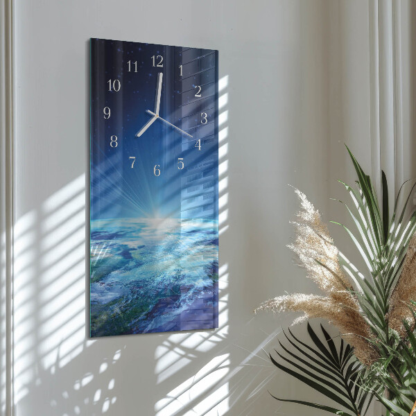 Horloge rectangulaire verticale L'univers de la Terre