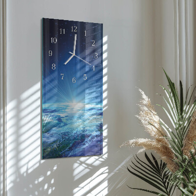 Horloge rectangulaire verticale L'univers de la Terre