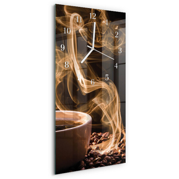 Horloge rectangulaire verticale Une tasse de café