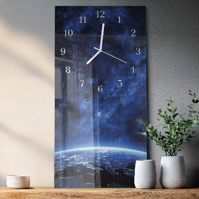 Horloge rectangulaire verticale Weltall