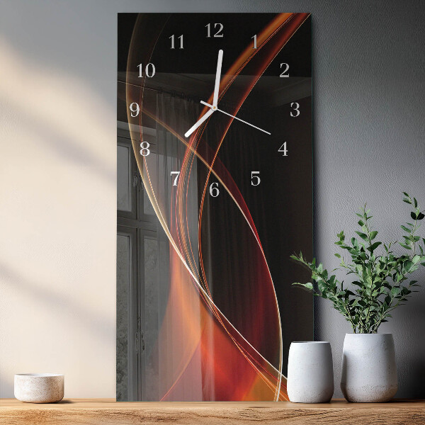 Horloge rectangulaire verticale Lignes abstraites