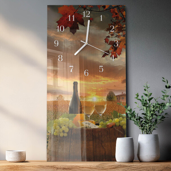 Horloge rectangulaire verticale Vin Nature