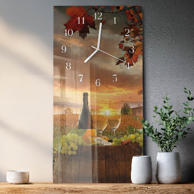 Horloge rectangulaire verticale Vin Nature