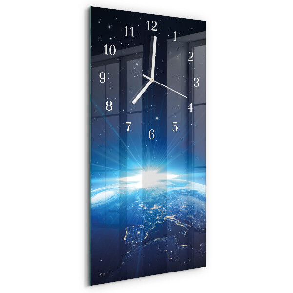 Horloge rectangulaire verticale Terre Weltall