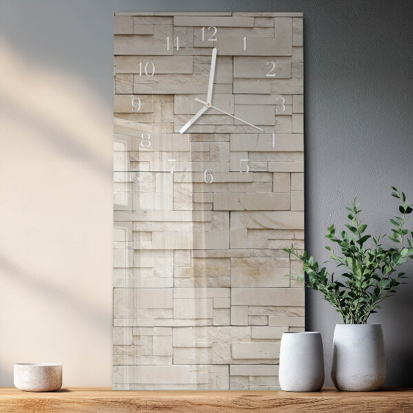 Horloge rectangulaire verticale Mur de pierre
