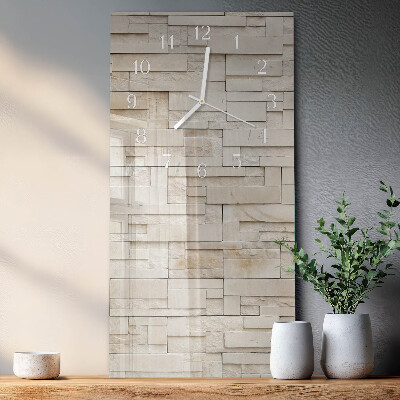 Horloge rectangulaire verticale Mur de pierre