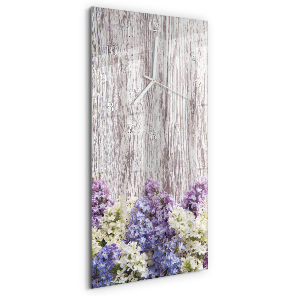 Horloge rectangulaire verticale Lilas