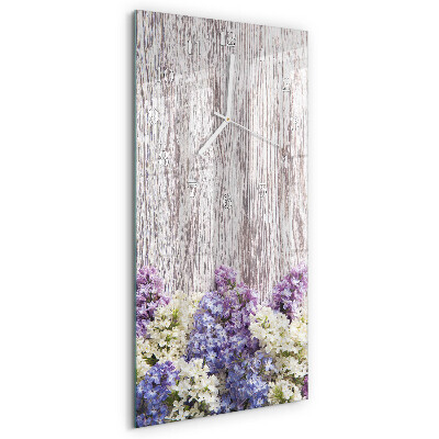 Horloge rectangulaire verticale Lilas