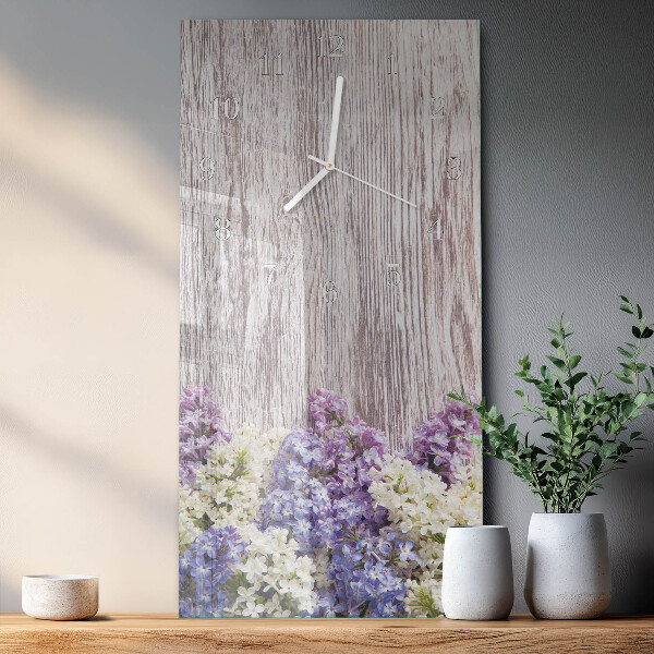 Horloge rectangulaire verticale Lilas