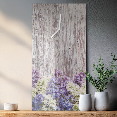 Horloge rectangulaire verticale Lilas