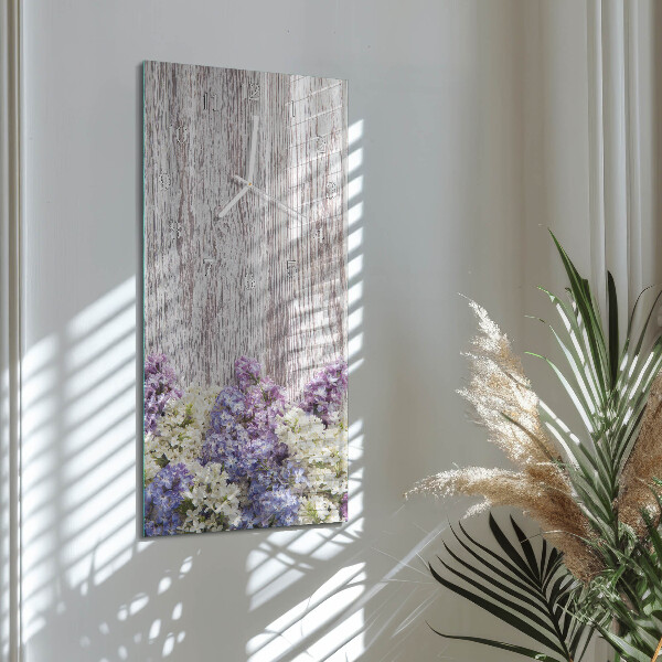 Horloge rectangulaire verticale Lilas