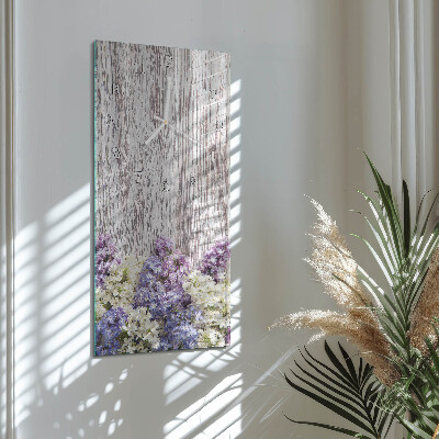 Horloge rectangulaire verticale Lilas