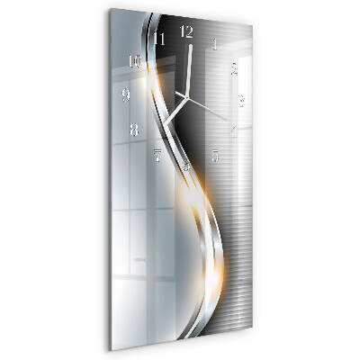 Horloge rectangulaire verticale Abstraction du métal
